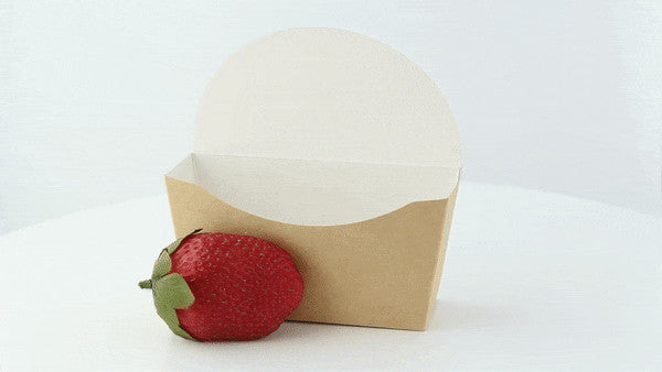 Confezione in cartone kraft per bagel con interno bianco - 12 cm x 4 cm x 12 cm - 1000 unità