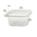 Vaschetta rettangolare in PP adatta al microonde con coperchio incernierato - 375 ml - 12,1 cm x 10 cm x 3,4 cm - 600 unità - dimensions
