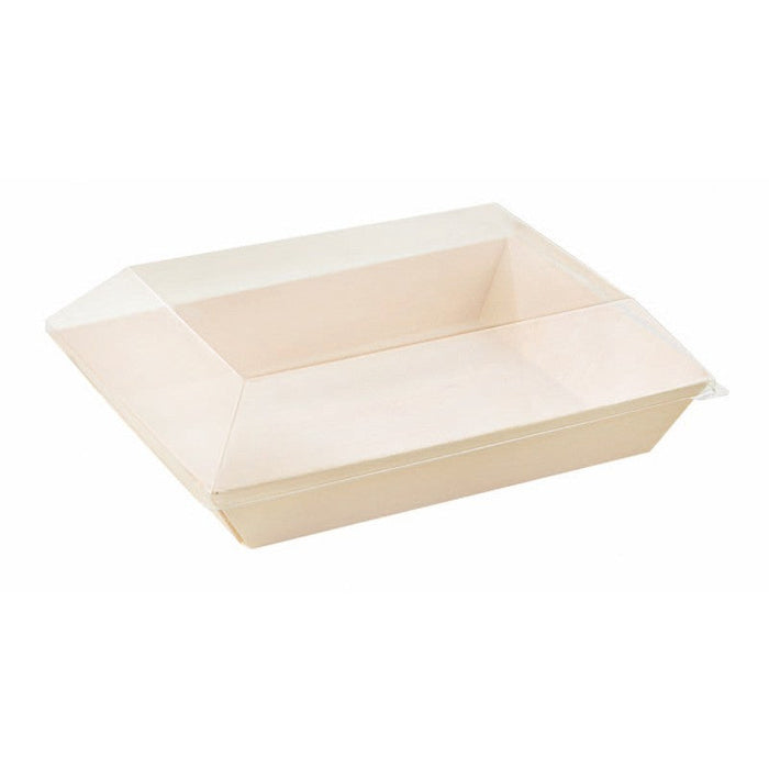 Vaschetta rettangolare in legno "Samouraï" - 18 cm x 13 cm x 2,9 cm - 100 unità