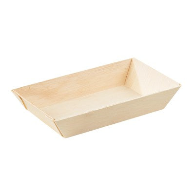 Vaschetta rettangolare in legno "Samouraï" - 18 cm x 13 cm x 2,9 cm - 100 unità