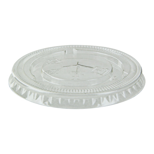 Coperchio piatto in PET trasparente con fessura a croce - Ø 7,4 cm - 1000 unità