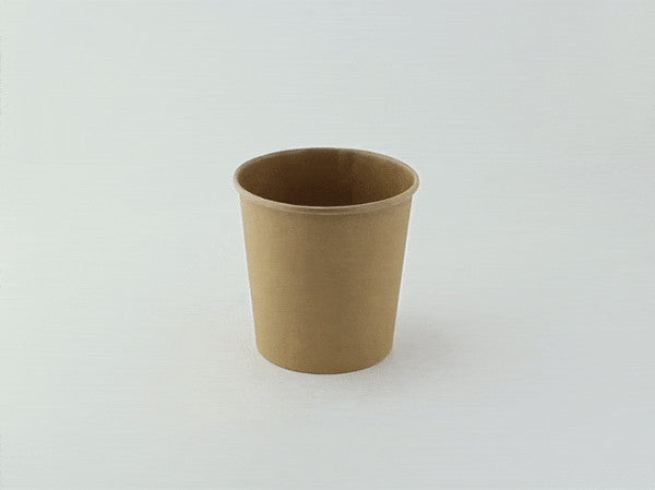 Contenitore in cartone kraft marrone per caldo e freddo - 490 ml - Ø 9,7 cm - H 9,8 cm - 500 unità