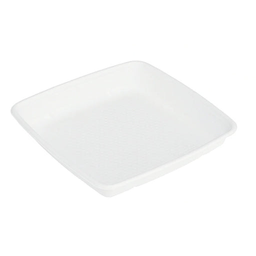Insalatiera quadrata bianca in polpa di cellulosa senza coperchio - 1000 ml - 23,5 cm x 23,5 cm x 2,8 cm - 200 unità - Rif. 210APOUP1000