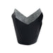 Pirottino da forno tulipano in carta nera antigrasso - Ø base 4,5 cm - H 8 cm - 1200 unità
