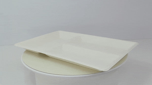 Vassoio pasto bianco in polpa di cellulosa a 3 scomparti - 40 cm x 28 cm x 2,8 cm - 100 unità