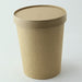 Contenitore in cartone kraft marrone per caldo e freddo con coperchio in cartone - 940 ml - Ø 11,6 cm - H 13,5 cm - 250 unità