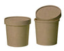 Contenitore in cartone kraft marrone per caldo e freddo con coperchio in cartone - 940 ml - Ø 11,6 cm - H 13,5 cm - 250 unità