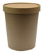 Contenitore in cartone kraft marrone per caldo e freddo con coperchio in cartone - 940 ml - Ø 11,6 cm - H 13,5 cm - 250 unità