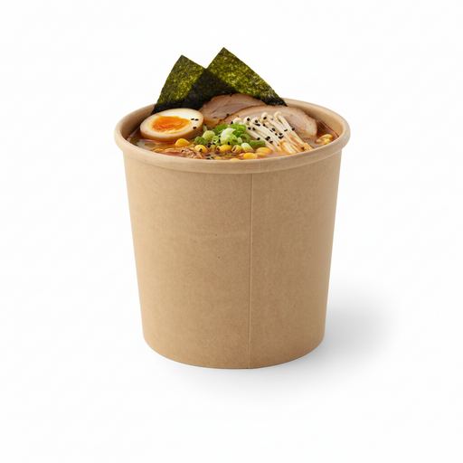 Contenitore in cartone kraft marrone per caldo e freddo - 360 ml - Ø 9 cm - H 8,3 cm - 500 unità