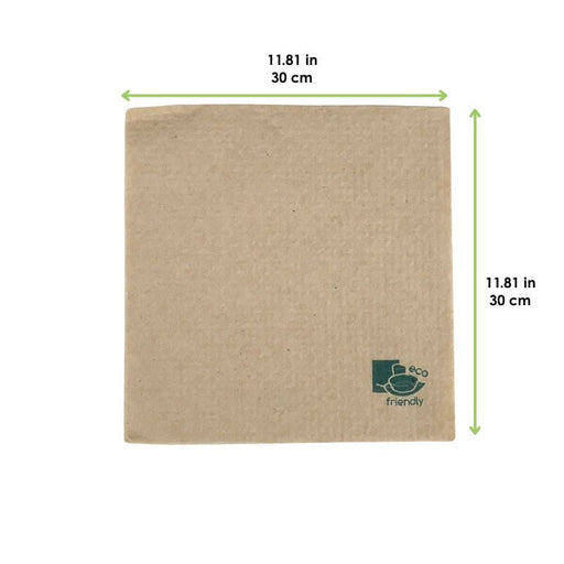 Tovagliolo in carta ecru 1 velo - 30 cm x 30 cm - 4800 unità - dimensions