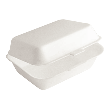 Contenitore a conchiglia in plastica EPS gialla - 14,8 cm x 24,6 cm x 6,6 cm - 250 unità