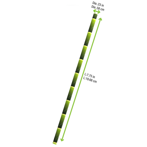 Cannuccia in carta con decoro bambù - Ø 0,6 cm - H 19,7 cm - 3000 unità - dimensions