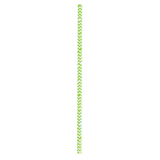 Cannuccia in carta a chevron verde lime - Ø 0,6 cm - H 19,7 cm - 3000 unità
