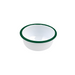 Ciotola fonda a bordi dritti in acciaio smaltato bianco con bordo verde "Enamel" - 300 ml - Ø 11,5 cm - H 5 cm - 12 unità