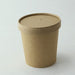 Contenitore in cartone kraft marrone per caldo e freddo con coperchio in cartone - 490 ml - Ø 9,7 cm - H 9,5 cm - 500 unità