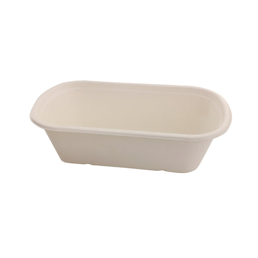 Contenitore rettangolare marrone in polpa di cellulosa - 750 ml - 22,9 cm x 13,4 cm x 4,4 cm - 250 unità