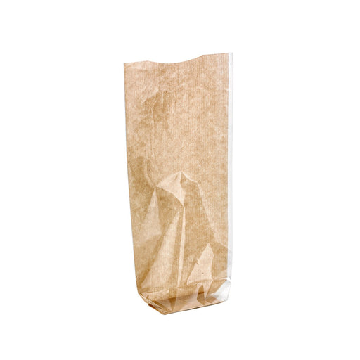 Sacchetto trasparente con fondo in cartoncino kraft - 17 cm x 32 cm - 100 unità