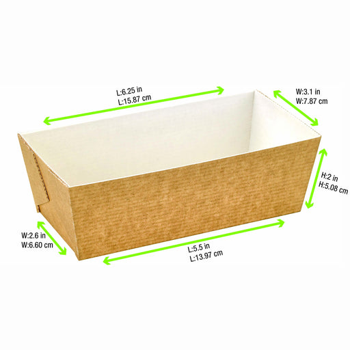Stampo da forno rettangolare in cartone microflute - 15,9 cm x 8 cm x 5 cm - 340 unità