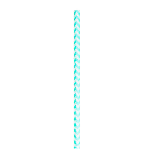 Cannuccia in carta a chevron blu turchese - Ø 0,6 cm - H 19,7 cm - 3000 unità
